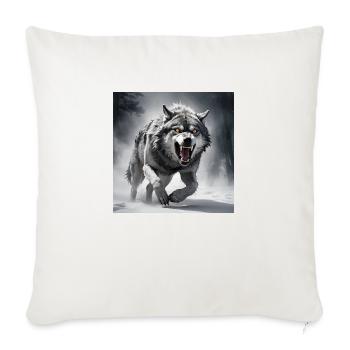 loup animal vecteur nature illustration design sauvage - Housse de coussin décorative 45 x 45 cm - blanc nature - Devant
