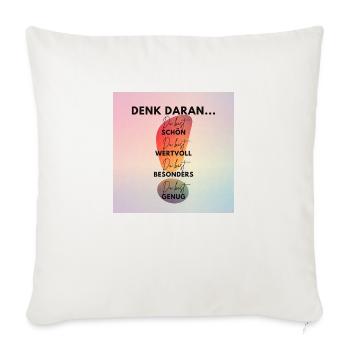 DU bist genug - Sofakissenbezug 45 x 45 cm - Naturweiß  - Vorne
