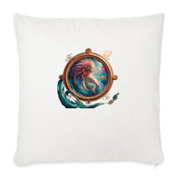 Poisson signe astrologique - Housse de coussin décorative 45 x 45 cm - blanc nature - Devant