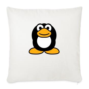 Penguin hear nothing, numb hands cover ears - Sofa pillowcase 17,3'' x 17,3'' (45 x 45 cm) - natural white - Front