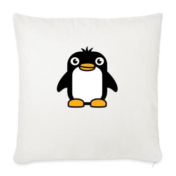 Pingouin a l’air mignon bébé enfant petit mignon doux - Housse de coussin décorative 45 x 45 cm - blanc nature - Devant