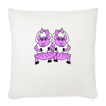 2 Couple de moutons Fatigué Ennuyé Copines Cool - Housse de coussin décorative 45 x 45 cm - blanc nature - Devant