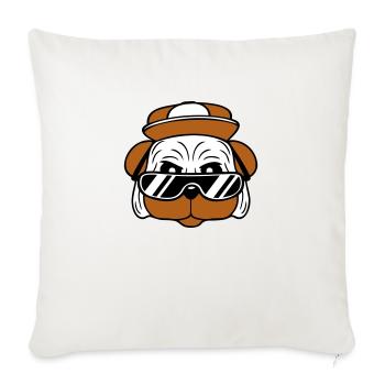 chien carlin cool lunettes de soleil cappy cap ados - Housse de coussin décorative 45 x 45 cm - blanc nature - Devant