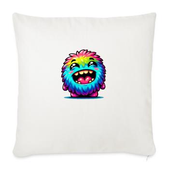 Petit monstre mignon - Housse de coussin décorative 45 x 45 cm - blanc nature - Devant
