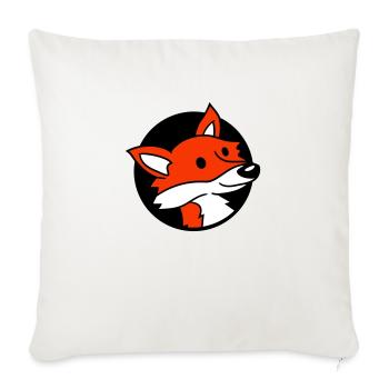 trou de renard roux renard sauvage animal peeps visage tête - Housse de coussin décorative 45 x 45 cm - blanc nature - Devant