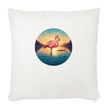 Flamingo at sunrise - Sofa pillowcase 17,3'' x 17,3'' (45 x 45 cm) - natural white - Front