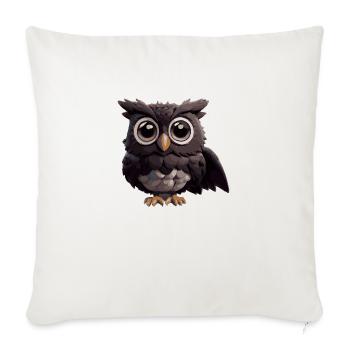 Bande dessinée hibou - Housse de coussin décorative 45 x 45 cm - blanc nature - Devant