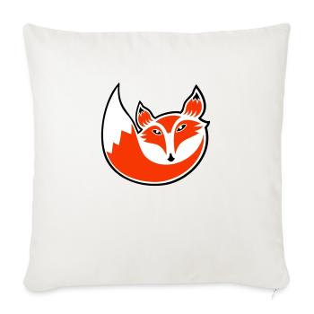 Renard roux Forêt sauvage Animal Cool Logo Icône - Housse de coussin décorative 45 x 45 cm - blanc nature - Devant