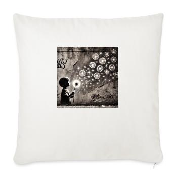 Kein Banksy - Wünsche in den Sternen - Sofakissenbezug 45 x 45 cm - Naturweiß  - Vorne