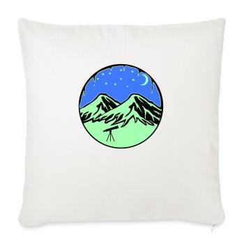Télescope des montagnes du ciel étoilé - Housse de coussin décorative 45 x 45 cm - blanc nature - Devant