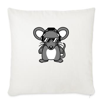 Mouse Sunglasses Cool Headphones Party Music Listening - Sofa pillowcase 17,3'' x 17,3'' (45 x 45 cm) - natural white - Front