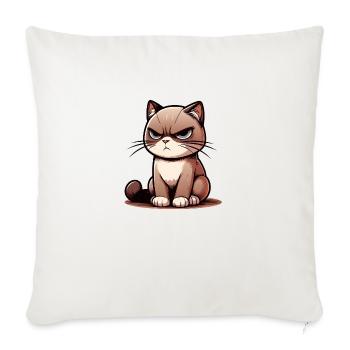 Cranky Cat - Sofakissenbezug 45 x 45 cm - Naturweiß  - Vorne