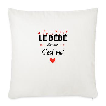 Le bébé d’amour c’est moi - assorti maman - Housse de coussin décorative 45 x 45 cm - blanc nature - Devant