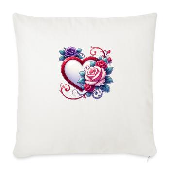 Eternal Love: Roses & Heart - Sofa pillowcase 17,3'' x 17,3'' (45 x 45 cm) - natural white - Front