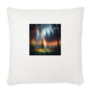 Regenbogen Wald - Sofakissenbezug 45 x 45 cm - Naturweiß  - Vorne