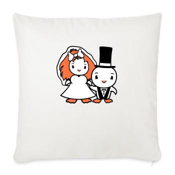 2 Birds Wedding Couple Ducks Wedding Man Woman Cute - Sofa pillowcase 17,3'' x 17,3'' (45 x 45 cm) - natural white - Front
