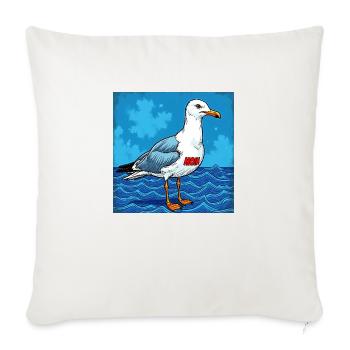 Moin, vous les pirates de la plage - Housse de coussin décorative 45 x 45 cm - blanc nature - Devant