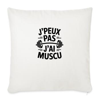 I can't I have MUSCU - Bodybuilding - Sofakissenbezug 45 x 45 cm - Naturweiß  - Vorne
