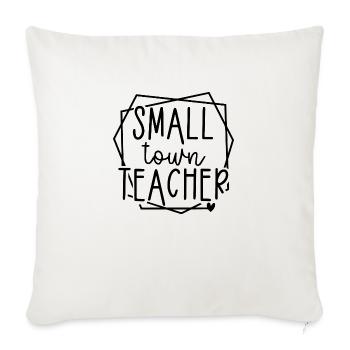 Small Town Teacher Heart Graphic for Educators - Sofa pillowcase 17,3'' x 17,3'' (45 x 45 cm) - natural white - Front