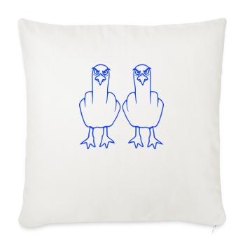 2 Möwen Mittelfinger Beleidigung Stinkefinger Team - Sofakissenbezug 45 x 45 cm - Naturweiß  - Vorne