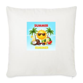 Vacances d'été Vacances d'été au soleil - Housse de coussin décorative 45 x 45 cm - blanc nature - Devant