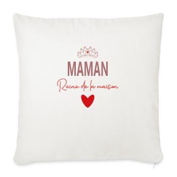 MAMAN – Reine de la maison | Cadeau de l' amour. - Housse de coussin décorative 45 x 45 cm - blanc nature - Devant