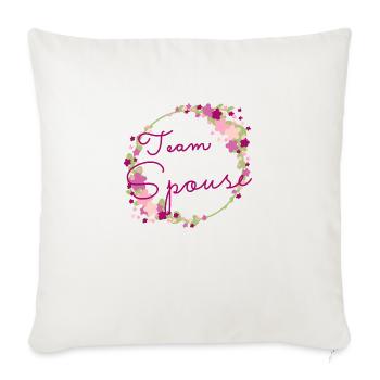Team Spouse /Team Verlobte:r - Sofakissenbezug 45 x 45 cm - Naturweiß  - Vorne