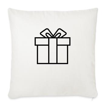 cadeau - paquet - noël - Housse de coussin décorative 45 x 45 cm - blanc nature - Devant