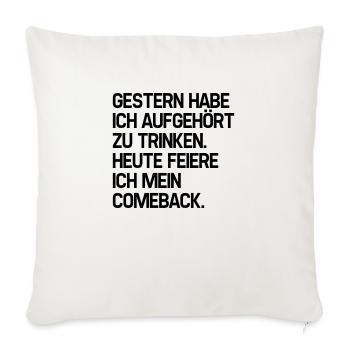 Trinken (Spruch) - Sofakissenbezug 45 x 45 cm - Naturweiß  - Vorne