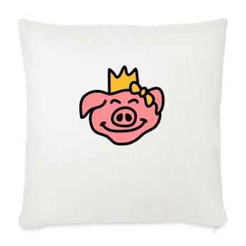 Pricess Pig Head - Sofa pillowcase 17,3'' x 17,3'' (45 x 45 cm) - natural white - Front