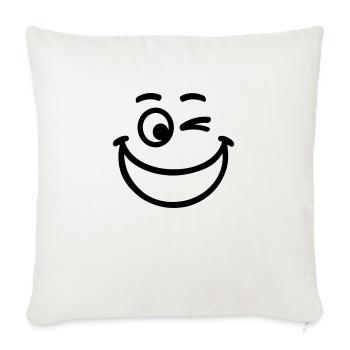 Smiley - Sofa pillowcase 17,3'' x 17,3'' (45 x 45 cm) - natural white - Front