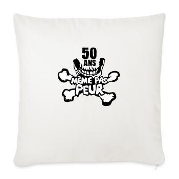 50 ans meme pas peur anniversaire - Housse de coussin décorative 45 x 45 cm - blanc nature - Devant