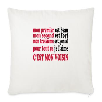 Mon voisin est beau - Sofa pillowcase 17,3'' x 17,3'' (45 x 45 cm) - natural white - Front