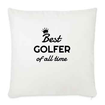 Golf - Sport - Golfer - Club - Green - Game - Play - Housse de coussin décorative 45 x 45 cm - blanc nature - Devant