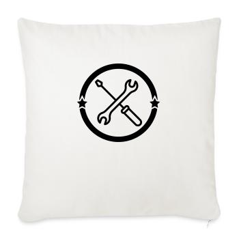 mécanique / mécanicien / mécano / garage - Housse de coussin décorative 45 x 45 cm - blanc nature - Devant