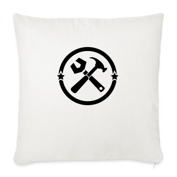 manoeuvre / chantier / bâtiment / ouvrier - Housse de coussin décorative 45 x 45 cm - blanc nature - Devant