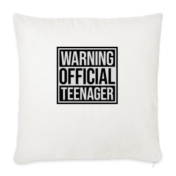 avertissement citation officielle d’adolescent - Housse de coussin décorative 45 x 45 cm - blanc nature - Devant