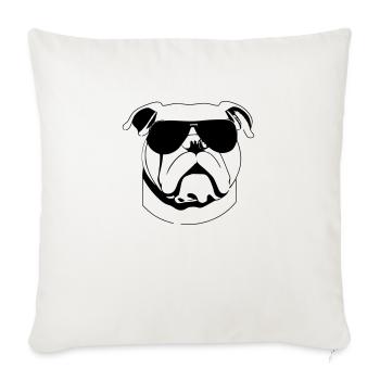 Chiens bouledogues avec lunettes de soleil vecteur cool - Housse de coussin décorative 45 x 45 cm - blanc nature - Devant
