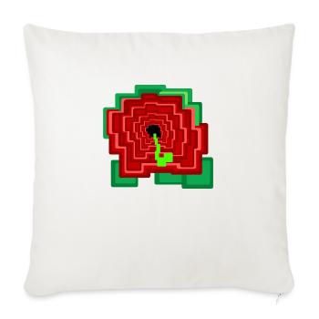Fleur PixelArt - Housse de coussin décorative 45 x 45 cm - blanc nature - Devant