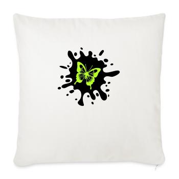 Papillon éclaboussures de couleur - Housse de coussin décorative 45 x 45 cm - blanc nature - Devant