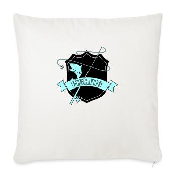 Armoiries de la pêche - Housse de coussin décorative 45 x 45 cm - blanc nature - Devant