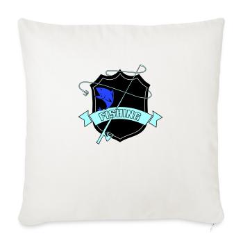 Copie des armoiries de la pêche - Housse de coussin décorative 45 x 45 cm - blanc nature - Devant