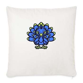 Bande dessinée Paon - Housse de coussin décorative 45 x 45 cm - blanc nature - Devant