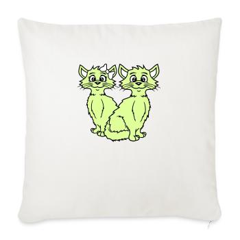 Two Cats Couple 2 Romantic Couple in Love - Sofa pillowcase 17,3'' x 17,3'' (45 x 45 cm) - natural white - Front