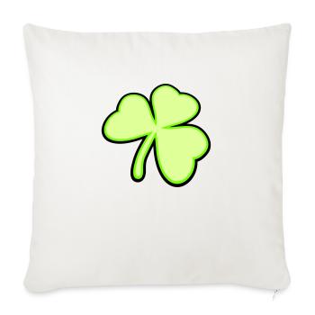 Shamrock Three Leaves Lucky Symbol Green Plant - Sofa pillowcase 17,3'' x 17,3'' (45 x 45 cm) - natural white - Front
