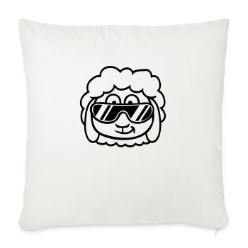 Mouton Lunettes de soleil Fête Cool DJ tête Visage Mignon - Housse de coussin décorative 45 x 45 cm - blanc nature - Devant