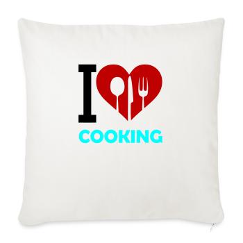 i love cooking - Sofa pillowcase 17,3'' x 17,3'' (45 x 45 cm) - natural white - Front