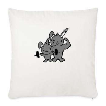 2 Bunnies Bodybuilder Gym Muscles Strong Fitness Team - Sofa pillowcase 17,3'' x 17,3'' (45 x 45 cm) - natural white - Front