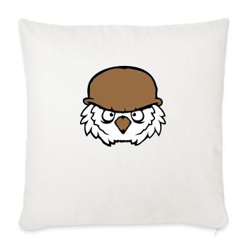 Owl Soldier Military War Helmet Fighter Army Cool - Sofa pillowcase 17,3'' x 17,3'' (45 x 45 cm) - natural white - Front