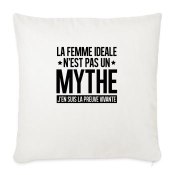 La femme idéale n'est pas un mythe - Housse de coussin décorative 45 x 45 cm - blanc nature - Devant